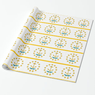 Cadeau Papier à envelopper avec drapeau de Rhode Island