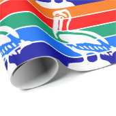 Cadeau Papier à envelopper avec Drapeau de Saint-Pétersbo (Coin rond)