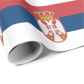 Cadeau Papier à envelopper avec Drapeau de Serbie (Coin rond)