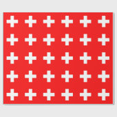 Cadeau Papier à envelopper avec Drapeau de Suisse (Plat)