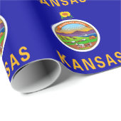 Cadeau Papier à envelopper avec Drapeau du Kansas (Coin rond)