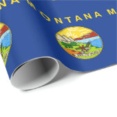 Cadeau Papier à envelopper avec Drapeau du Montana (Coin rond)