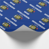 Cadeau Papier à envelopper avec Drapeau du Wisconsin (Coin)