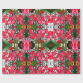Cadeau Papier à envelopper avec fleurs rouges (Plat)
