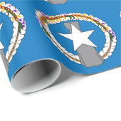Cadeau Papier à envelopper avec le drapeau de la Mariana  (Coin rond)