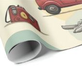 Cadeau Papier à envelopper avec Motif de voyage (Coin rond)