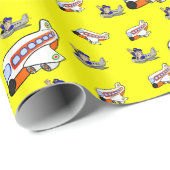 Cadeau Papier à envelopper Avions (Coin rond)