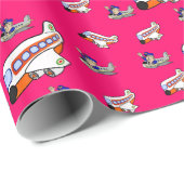 Cadeau Papier à envelopper Avions (Coin rond)