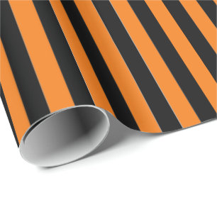 Cadeau Papier à envelopper - Bandes noires et orange