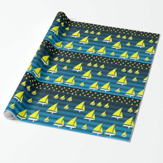 Cadeau Papier à envelopper Bateaux à voile (Déroulé)