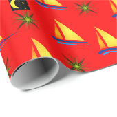 Cadeau Papier à envelopper Bateaux à voile (Coin rond)