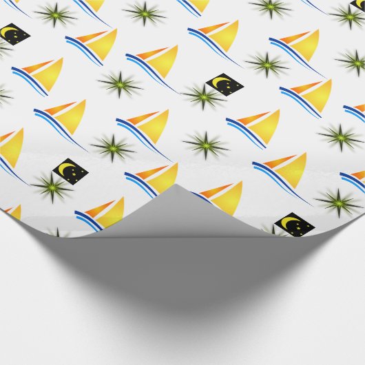 Cadeau Papier à envelopper Bateaux à voile (Coin)