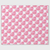 Cadeau Papier à envelopper blanc Coeurs (Plat)