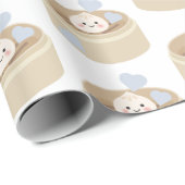 Cadeau Papier à envelopper blanc pour garçon blanc (Coin rond)