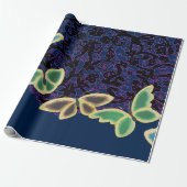 Cadeau Papier à envelopper BOUTEILLES JAPONAISES EN BLEU (Déroulé)