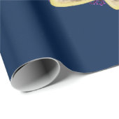 Cadeau Papier à envelopper BOUTEILLES JAPONAISES EN BLEU (Coin rond)