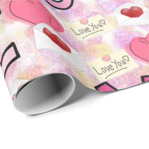 Cadeau Papier à envelopper brillant amour