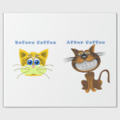 Cadeau Papier à envelopper brillant, avant après le chat  (Plat)