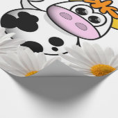 Cadeau Papier à envelopper brillant, Baisy blanc de vache (Coin)