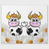 Cadeau Papier à envelopper brillant, Baisy blanc de vache (Plat)