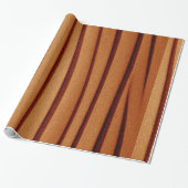 Cadeau Papier à envelopper brillant Brûlé Rustique Orange (Déroulé)