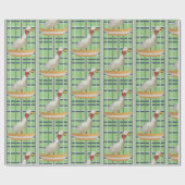 Cadeau Papier à envelopper brillant Canard vert Plaid (Plat)