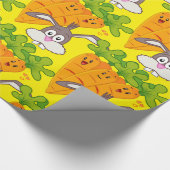 Cadeau Papier à envelopper brillant, Carottes Rabbit Jaun (Coin)
