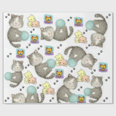 Cadeau Papier à envelopper brillant Chat (Plat)