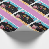 Cadeau Papier à envelopper brillant Chat lunatique (Coin)