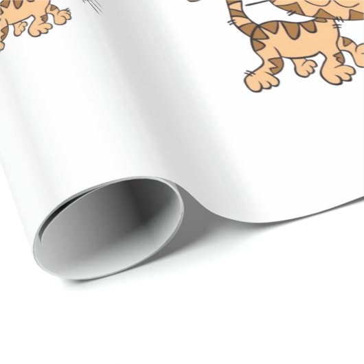 Cadeau Papier à envelopper brillant Chat Parapluies rouge (Coin rond)