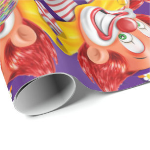 Cadeau Papier à envelopper brillant Clown violet