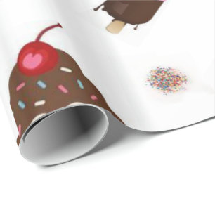 Cadeau Papier à envelopper brillant Crème glacée
