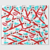 Cadeau Papier à envelopper brillant, Dents de dentifrice (Plat)