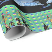 Cadeau Papier à envelopper brillant, Femmes africaines (Coin rond)