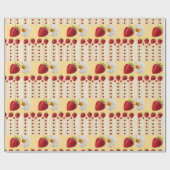 Cadeau Papier à envelopper brillant Fraise blanc (Plat)