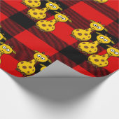 Cadeau Papier à envelopper brillant Giraffe Rouge Noir Pl (Coin)