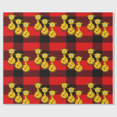Cadeau Papier à envelopper brillant Giraffe Rouge Noir Pl (Plat)