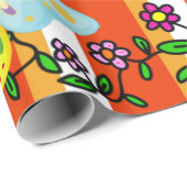 Cadeau Papier à envelopper brillant, Grille de carottes 1 (Coin rond)