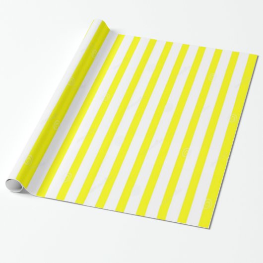 Cadeau Papier à envelopper brillant Jaune et blanc (Déroulé)