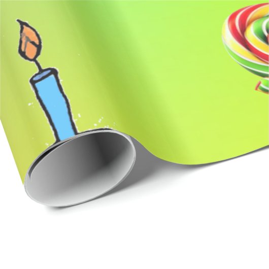 Cadeau Papier à envelopper brillant Joyeux anniversaire (Coin rond)