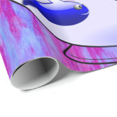 Cadeau Papier à envelopper brillant, Kitten Fish Guilty (Coin rond)