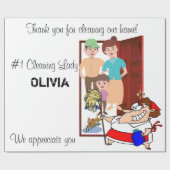 Cadeau Papier à envelopper brillant, Lady de nettoyage (Plat)