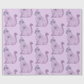 Cadeau Papier à envelopper brillant Mandala Cat, 30 po x  (Plat)