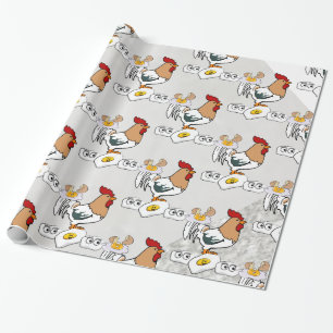 Cadeau Papier à envelopper brillant, Oeufs de poulet gris