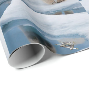 Cadeau Papier à envelopper brillant Ours polaire