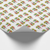 Cadeau Papier à envelopper brillant Papiers verts rouges  (Coin)