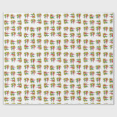 Cadeau Papier à envelopper brillant Papiers verts rouges  (Plat)