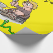 Cadeau Papier à envelopper brillant, Pêcheur Pêche Jaune (Coin)