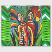 Cadeau Papier à envelopper brillant, perroquet pour femme (Plat)