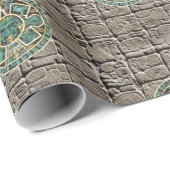 Cadeau Papier à envelopper brillant, Pierre aztèque (Coin rond)